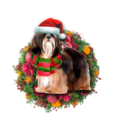 Godmerch- Ornament- Lhasa Apso Christmas Ornament, Happy Christmas Ornament, Car Ornament