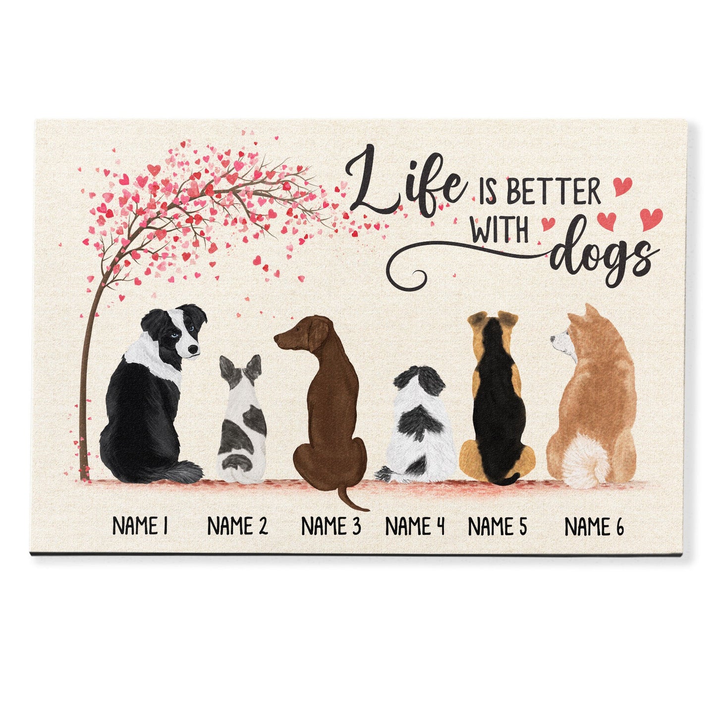 Life Is Better With Dogs - Personalized Doormat - Gift For Dog Lovers, Home Decor - Dog Back