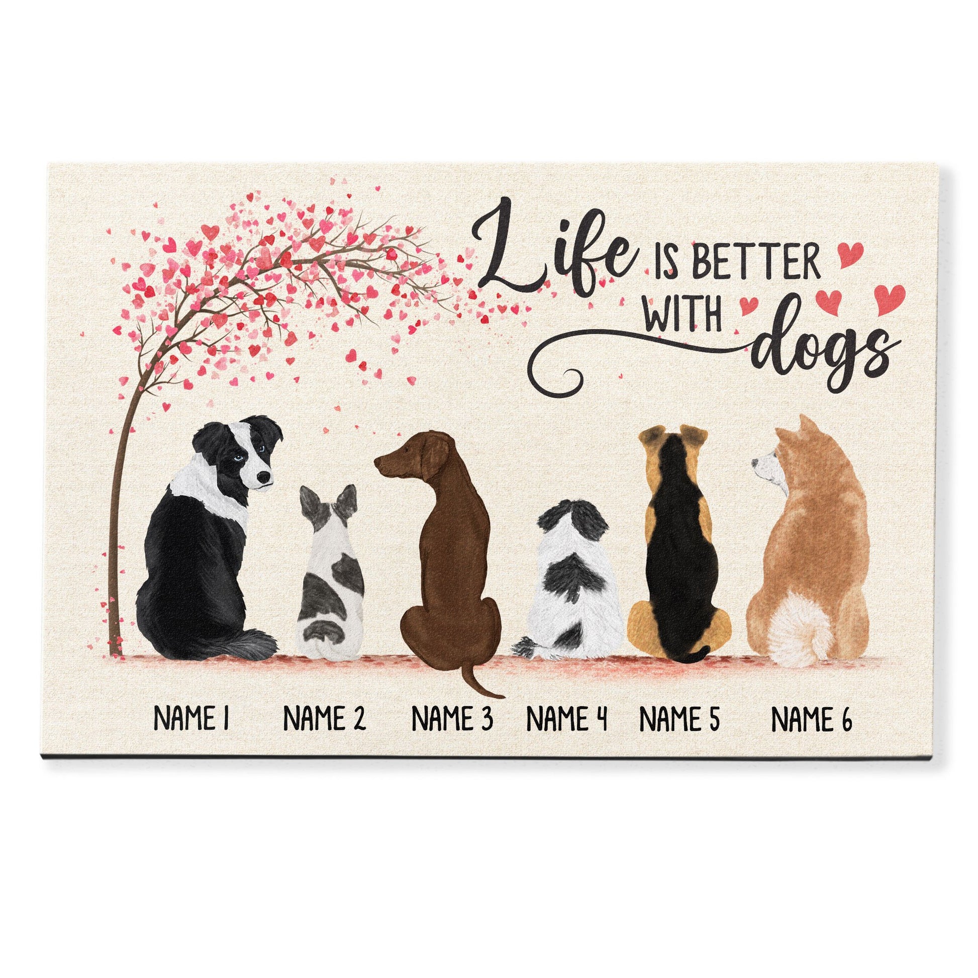 Life Is Better With Dogs - Personalized Doormat - Gift For Dog Lovers, Home Decor - Dog Back