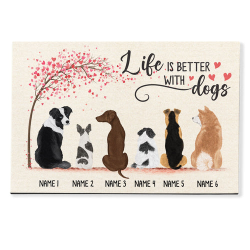Life Is Better With Dogs - Personalized Doormat - Gift For Dog Lovers, Home Decor - Dog Back