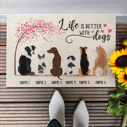 Life Is Better With Dogs - Personalized Doormat - Gift For Dog Lovers, Home Decor - Dog Back