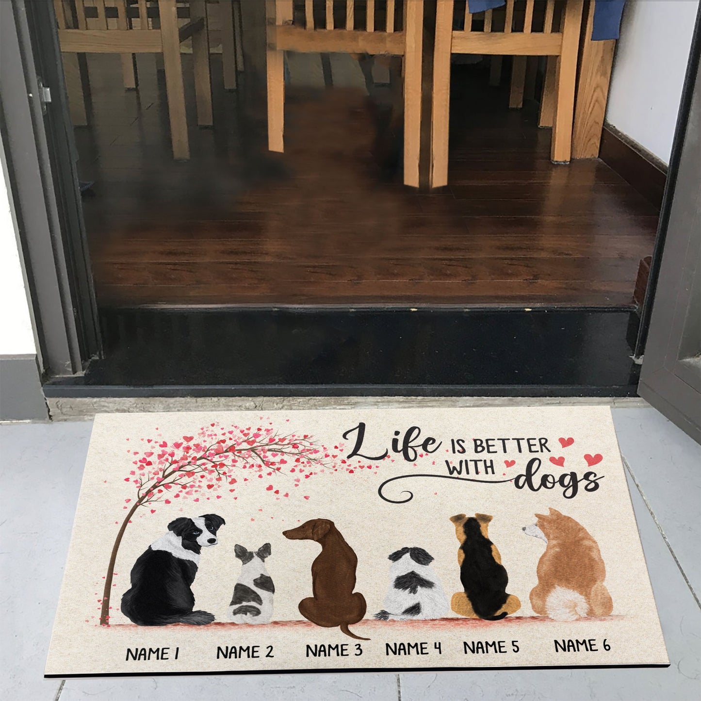 Life Is Better With Dogs - Personalized Doormat - Gift For Dog Lovers, Home Decor - Dog Back
