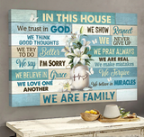 Lilies jar Butterfly In this house we trust in God - Matte Canvas