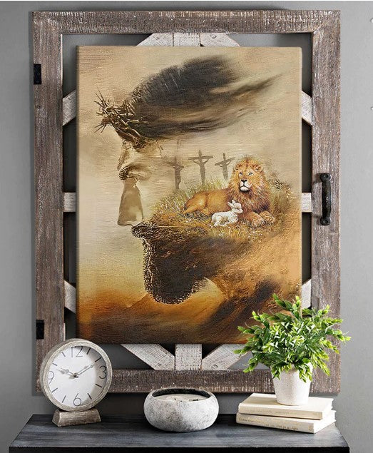 Lion And Lamb Religious Housewarming - Matte Canvas