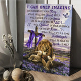 Lion Lavender field cross I can only imagine Jesus - Matte Canvas