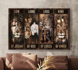Lion King, Lamb of God, Lord Warrior, Gold crown, Jesus - Matte Canvas