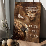 Lion of Judah Jesus painting the lamb Faith over fear - Matte Canvas