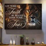 Lion painting Brown butterfly Let your faith be bigger than you fear - Matte Canvas