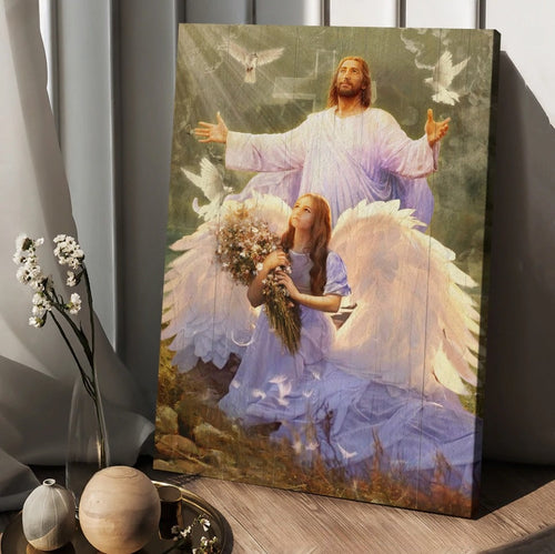 Little angel Jesus Magic forest Pray for healing - Matte Canvas