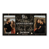 9 Year Anniversary Custom Canvas Print, 9th Wedding Anniversary Gift