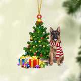 Ornament- Long Haired German Shepherd-Christmas Star Hanging Ornament, Happy Christmas Ornament, Car Ornament