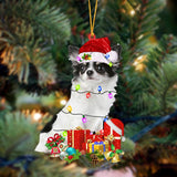 Long haired White Chihuahua-Dog Be Christmas Tree Hanging Ornament, Christmas Ornament, Car Ornament