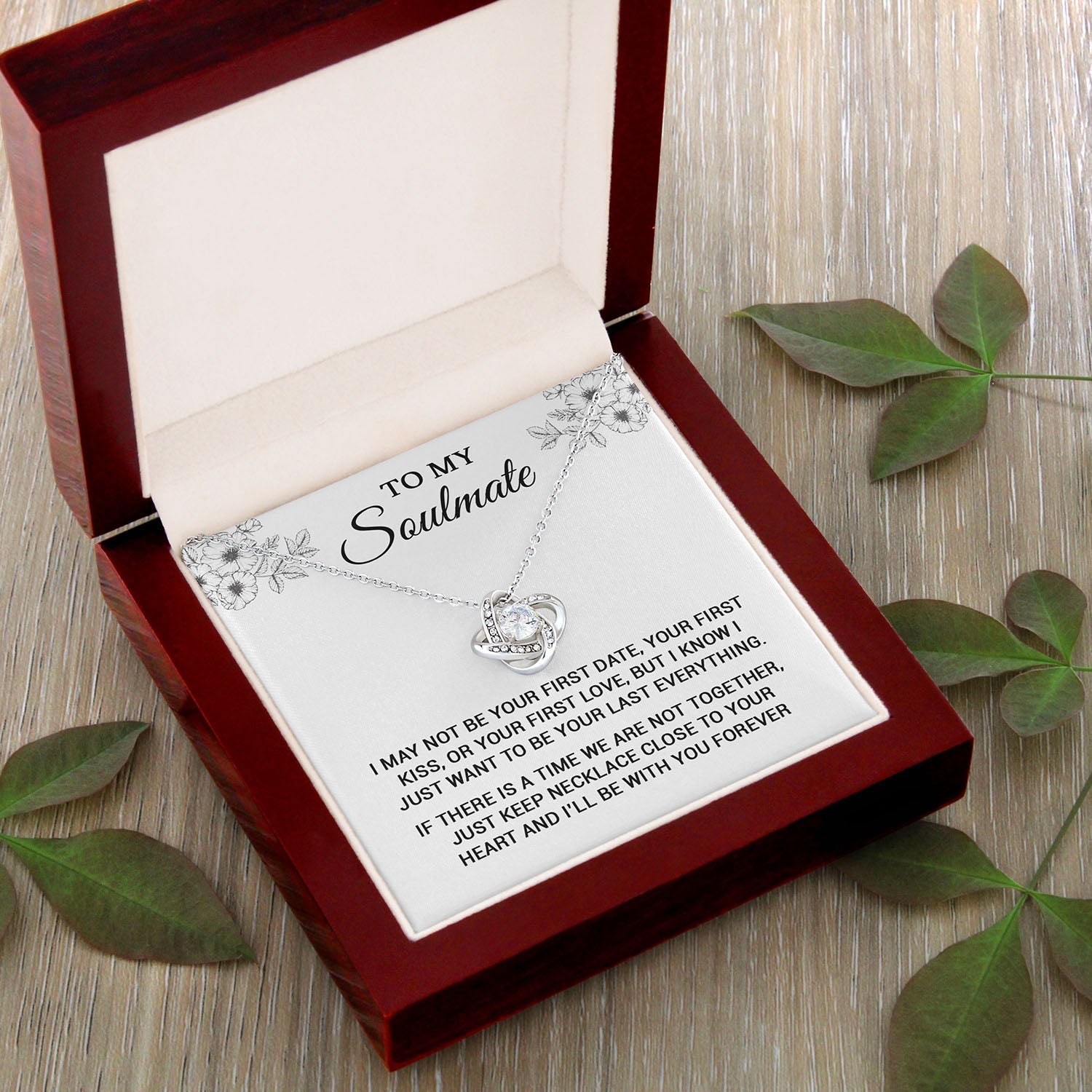 To My Soulmate | I Will Be With You Forever | Love Knot Necklace