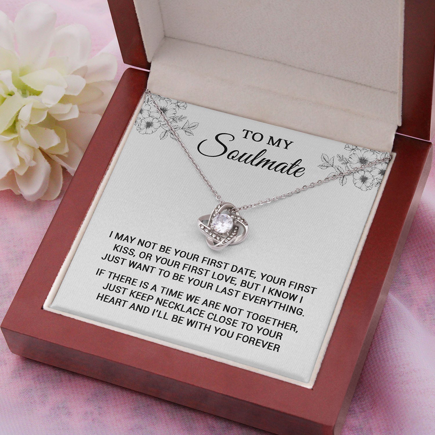 To My Soulmate | I Will Be With You Forever | Love Knot Necklace