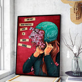 Love Motorcycle Poster, Biker Rider Motorbike, She Got Mad Hustle And A Dope Soul Canvas And Poster, Wall Decor Visual Art 1
