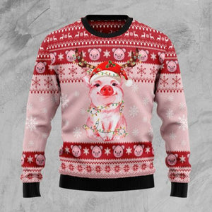 Lovely Pig Merry Christmas Ugly Christmas Sweater 