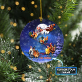 Custom Ornament - Chickens With Stan Claus Car Ornament