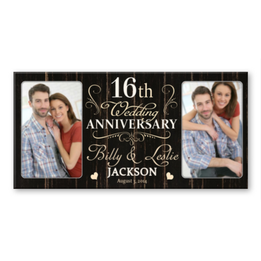16 Year Anniversary Custom Canvas Print, 16th Wedding Anniversary Gift