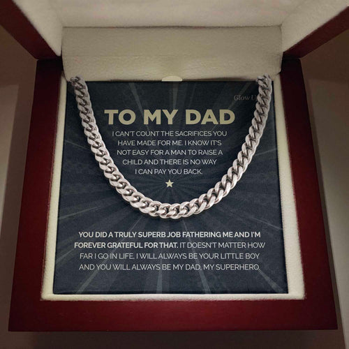 To my Dad - Always be your little boy - Cuban Link Chain Gift For Man Husband Gift For Birthday