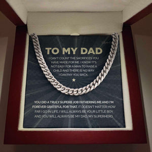To my Dad - Always be your little boy - Cuban Link Chain Gift For Man Husband Gift For Birthday