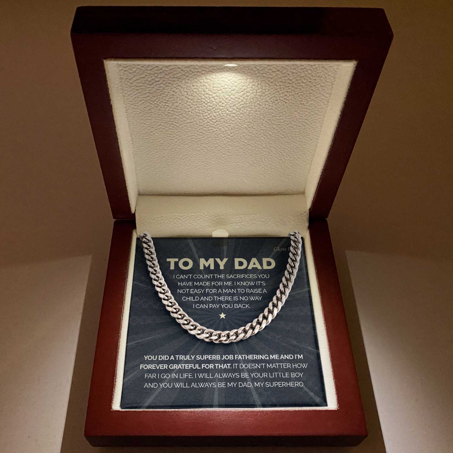 To my Dad - Always be your little boy - Cuban Link Chain, Gift For Man, Husband, Gift For Birthday, Christmas