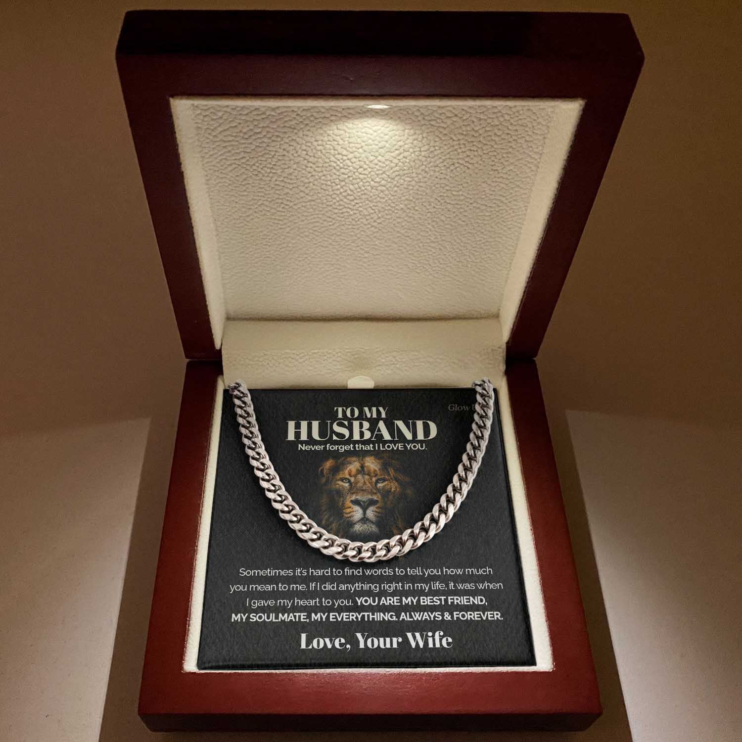 To my Husband - Never forget that I love you - Cuban Link Chain, Gift For Man, Husband, Gift For Birthday, Christmas