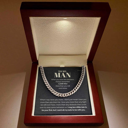 Pamaheart- To my Man - Always remember I love you - Cuban Link Chain, Gift For Man, Husband, Gift For Birthday, Christmas