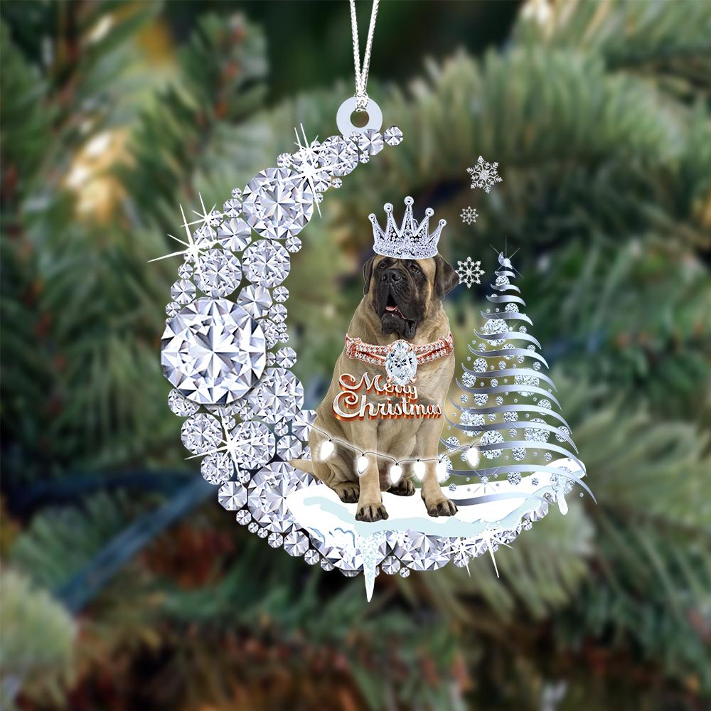 Mastiff Diamond Moon Merry Christmas Ornament Christmas Decoration