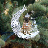 Mastiff Diamond Moon Merry Christmas Ornament Christmas Decoration