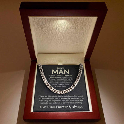Pamaheart- To my Man - I found my missing piece - Cuban Link Chain, Gift For Man, Husband, Gift For Birthday, Christmas