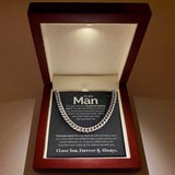 To my Man - I love you more - Cuban Link Chain Gift For Man Husband Gift For Birthday