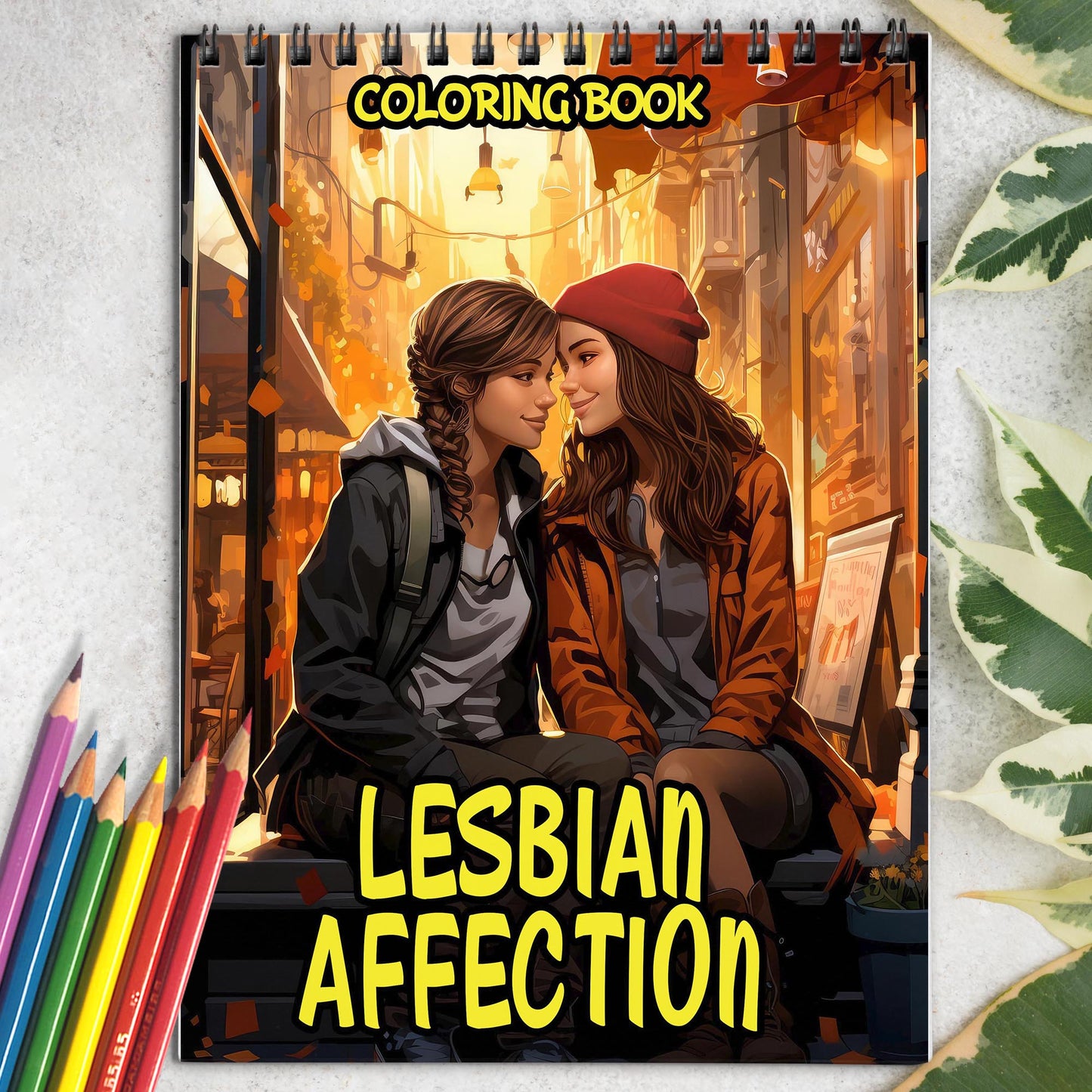 Lesbian Affection Spiral Bound Coloring Book: 30 Captivating Coloring Scenes of Loving Lesbian Couples
