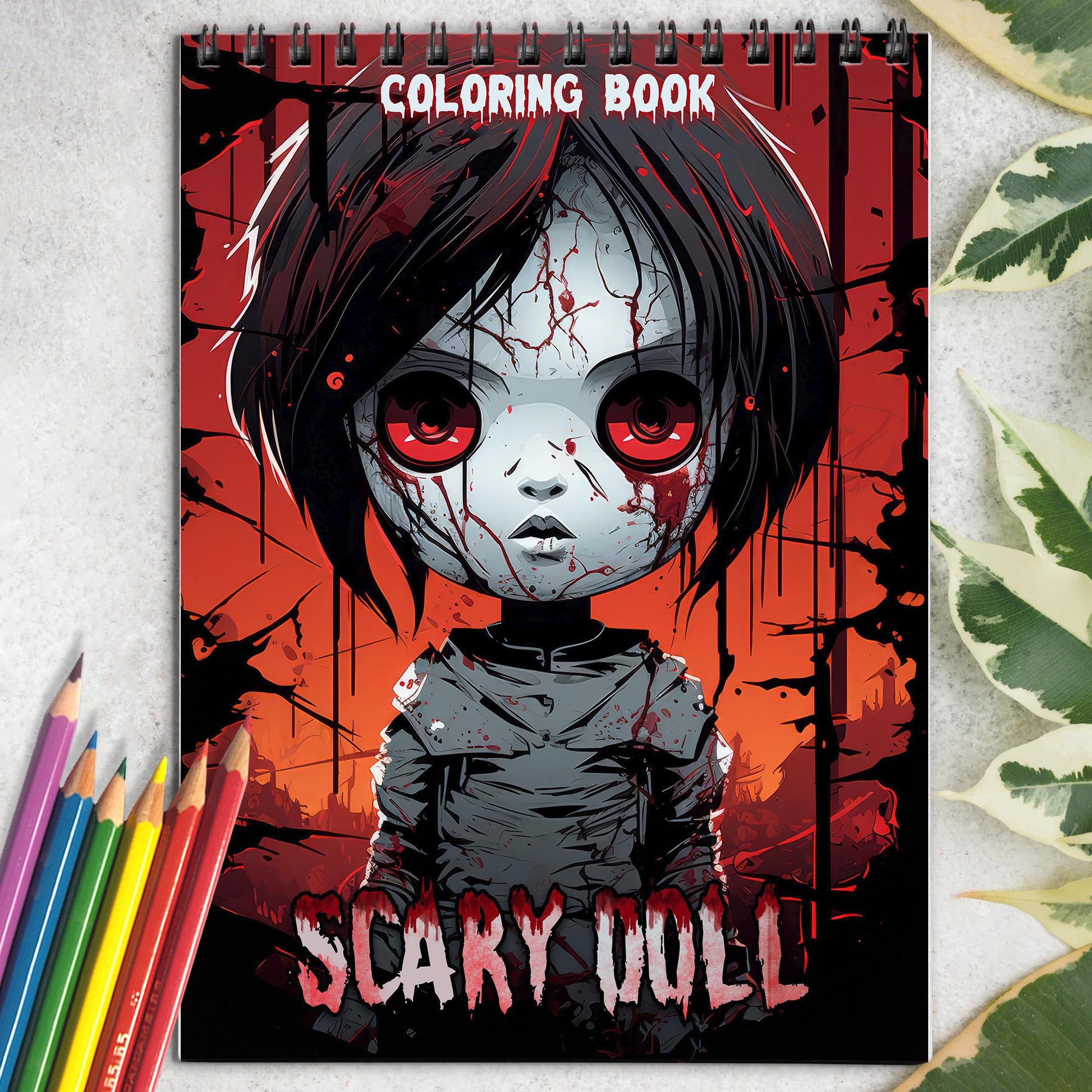 Scary Doll Spiral Bound Coloring Book: 30 Exquisite Coloring Pages that Showcase the Dark and Disturbing Nature of these Eerie Figures