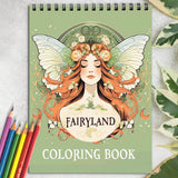 Fairyland Spiral Coloring Book: 30 Shimmering Coloring Pages, Featuring Fairies with Glittering Wings and Delicate Fairy Dust