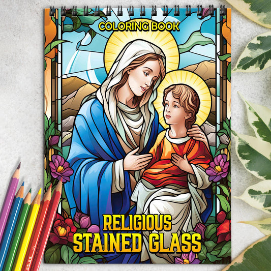 Religious Stained Glass Coloring Book: Unleash Your Artistic Talents in the Divine Journey with 30 Charming Coloring Pages for Coloring Enthusiasts to Embrace the Serenity and Devotion of Religious Stained Glass Art