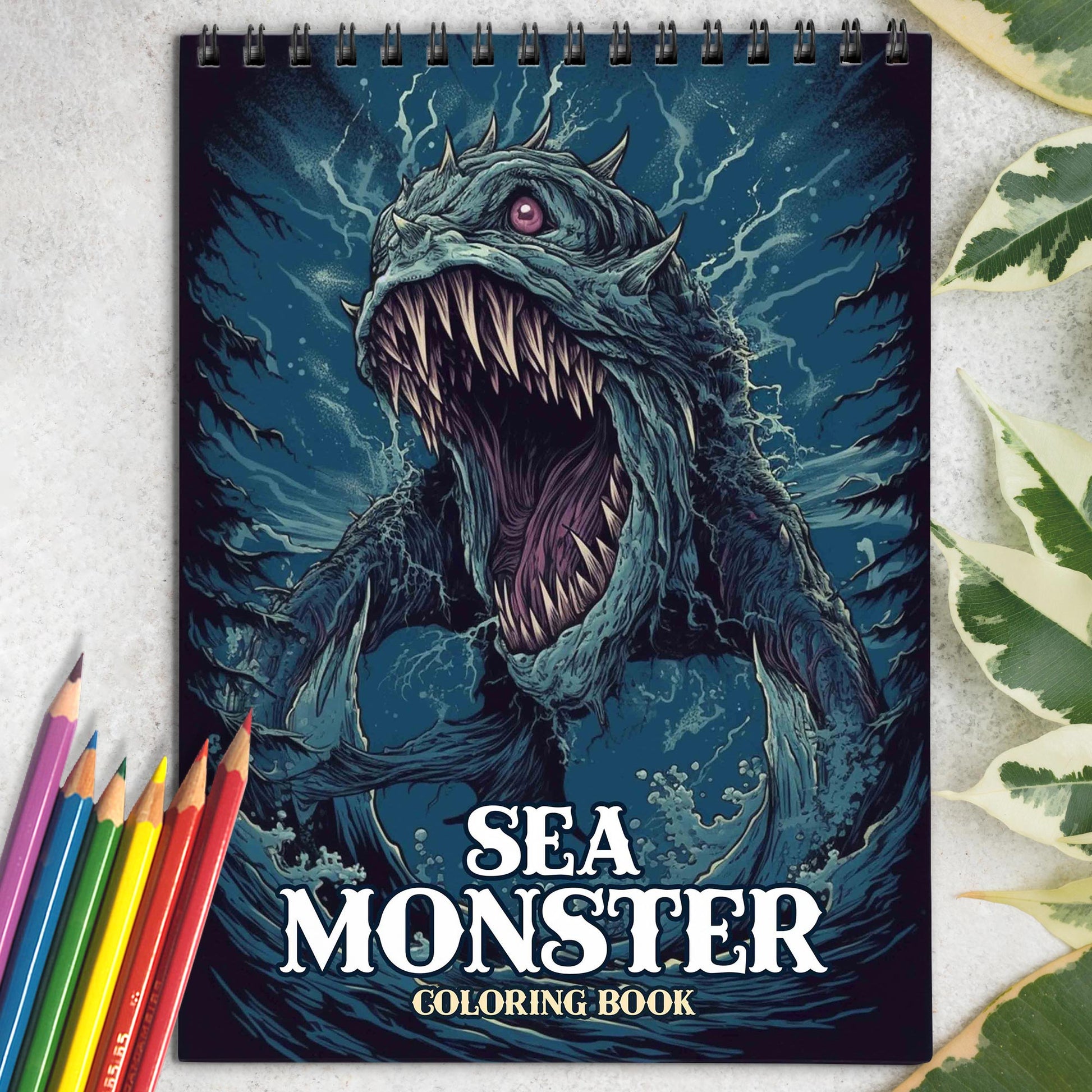 Sea Monster Coloring Book: Explore 30 Mythical Coloring Pages, Depicting Majestic Sea Monsters from Ancient Folklore and Maritime Tales