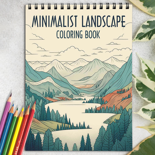 Minimalist Landscape Coloring Book: 30 Tranquil Coloring Pages for Boho Enthusiasts to Unleash Their Creative Expression