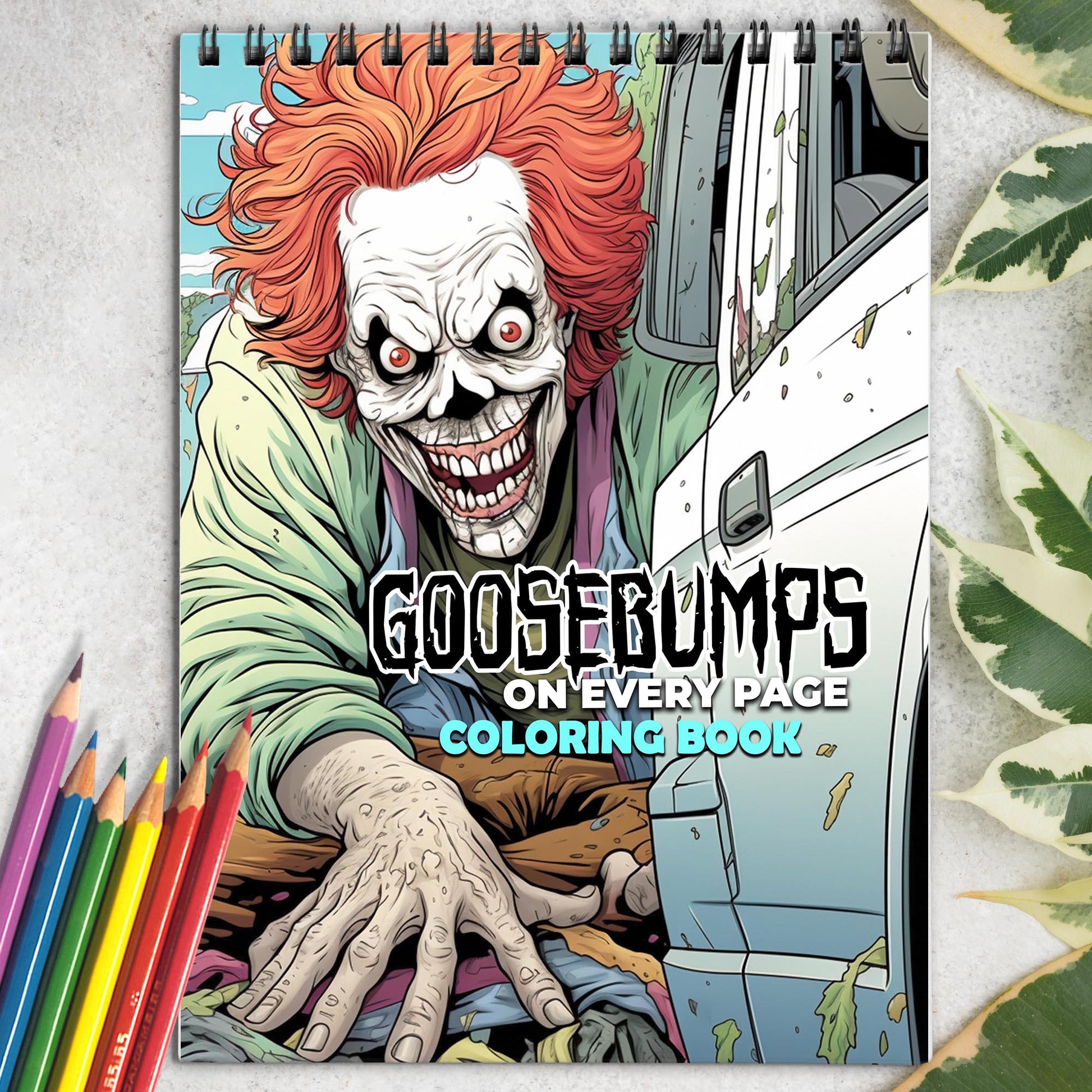 Goosebumps On Every Page Spiral Bound Coloring Book: 30 Charming Illustrations to Send Goosebumps Down Your Spine