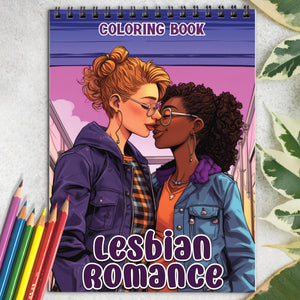 Lesbian Romance Spiral Bound Coloring Book: 30 Charming Pages Filled with Heartfelt Moments of Lesbian Romance