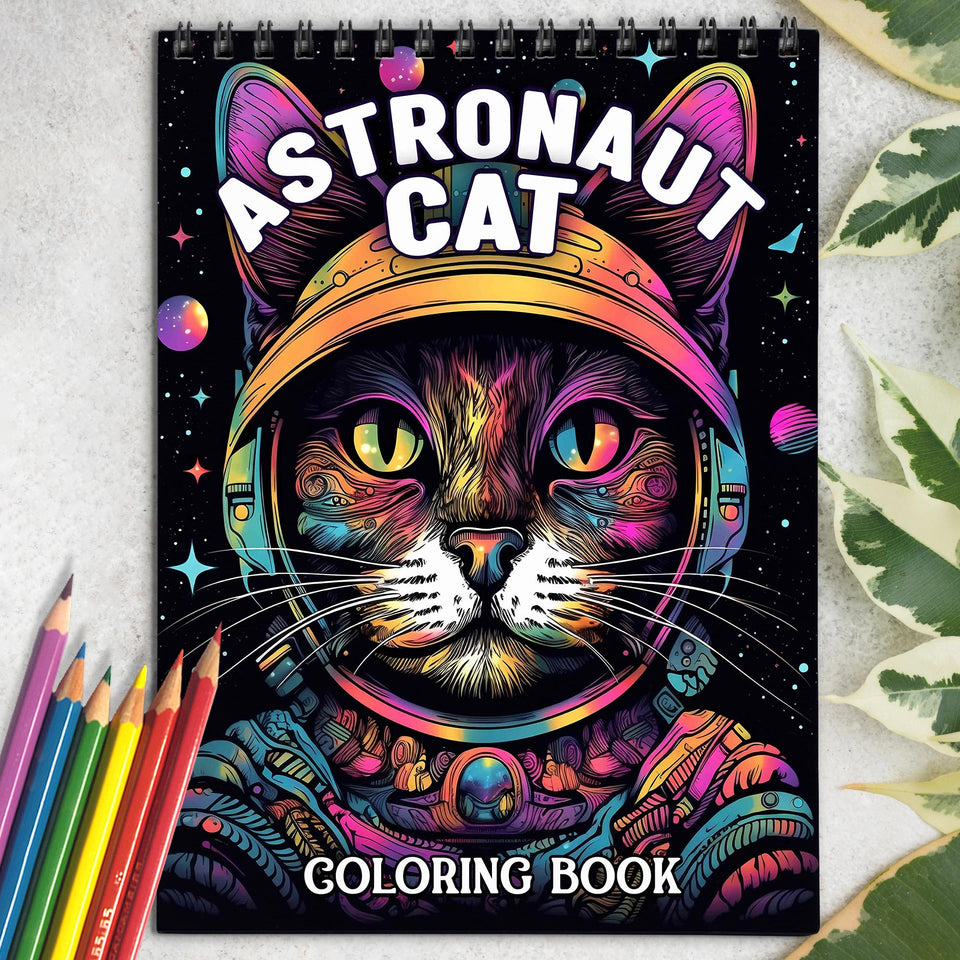 Astronaut Cat Coloring Book