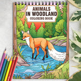 Animals In Woodland Coloring Book