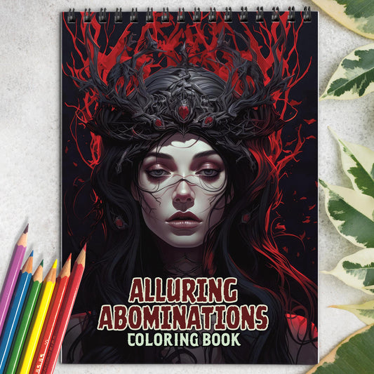 Alluring Abominations Spiral Bound Coloring Book: 30 Coloring Pages for Gothic Art Enthusiasts to Unleash Their Creative Expression