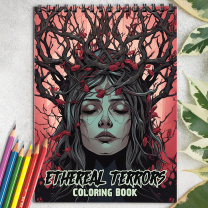 Ethereal Terrors Spiral Bound Coloring Book: 30 Coloring Pages for Gothic Art Enthusiasts to Unleash Their Creative Expression
