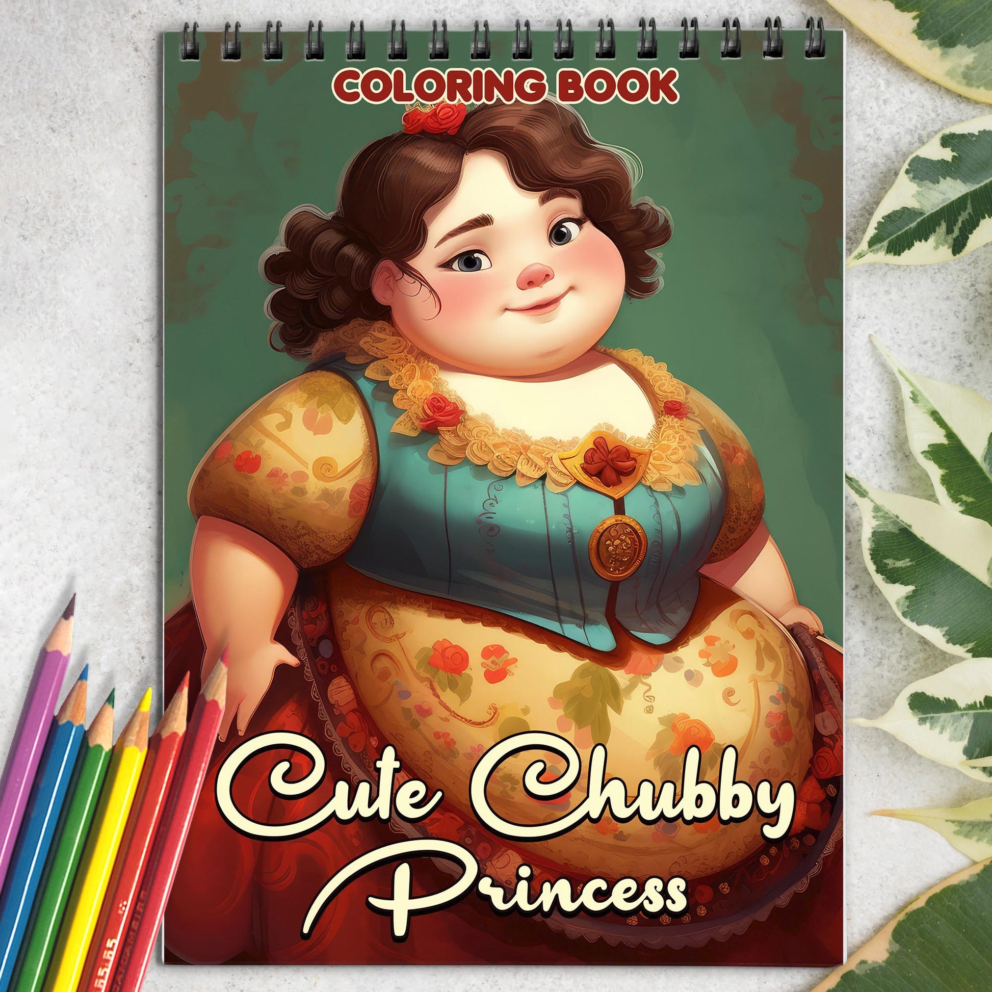 Cute Chubby Princess Spiral Bound Coloring Book: 30 Mesmerizing Coloring Pages in the Cute Chubby Princess Coloring Book