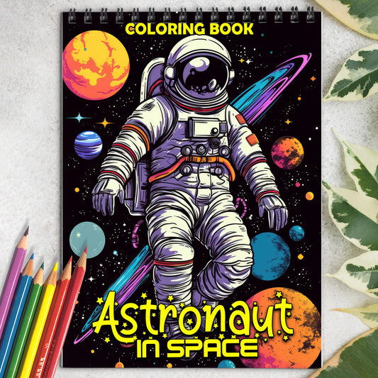 Astronaut In Space Spiral Coloring Book 2: 30 Fascinating Coloring Pages, Featuring Astronauts Floating in Space and Performing Extraordinary Tasks
