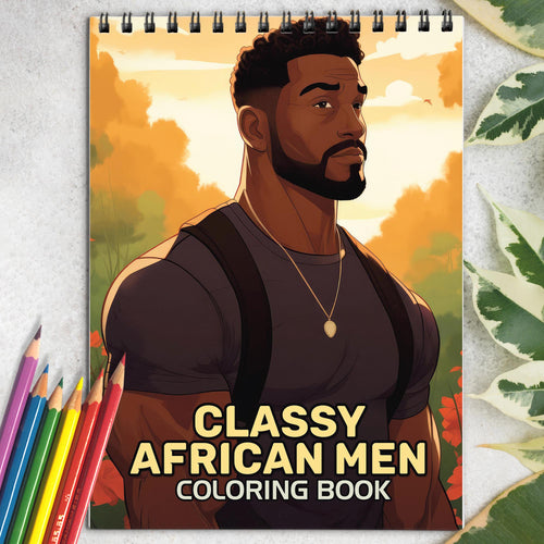 Classy African Men Spiral Bound Coloring Book: 30 Captivating Coloring Pages of Classy African Men for a Stylish and Artistic Journey