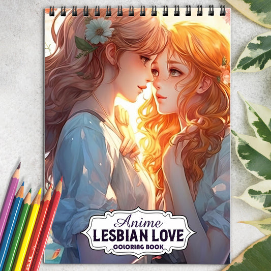 Anime Lesbian Love Spiral Bound Coloring Book: Discover 30 Inspiring Coloring Pages, Reflecting the Power and Beauty of Love in Anime Lesbian Stories