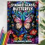 Stained Glass Butterfly Spiral Coloring Book: Discover the Beauty of Stained Glass Butterflies with 30 Exquisite Coloring Pages