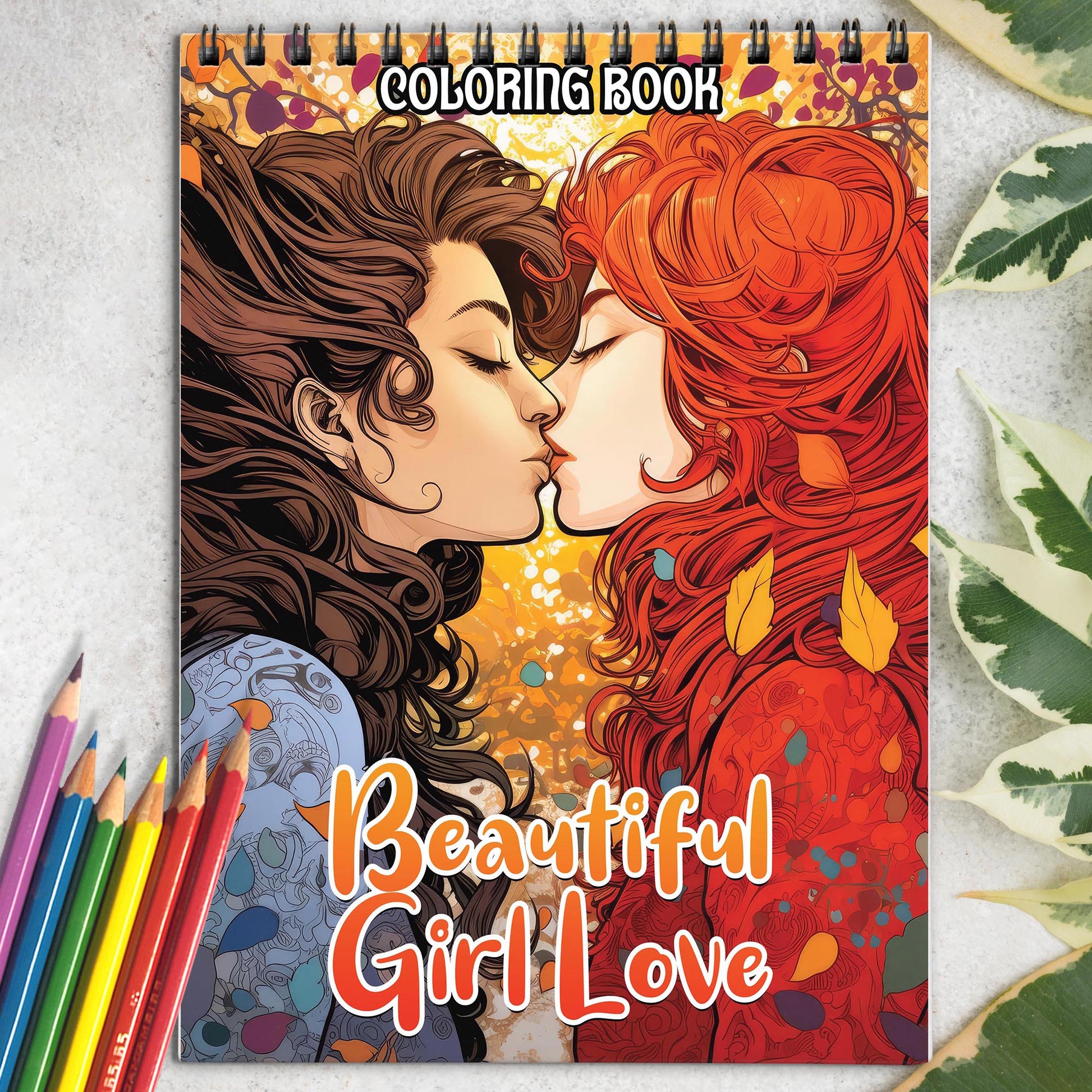 Beautiful Girl Love Spiral Bound Coloring Book:  30 Captivating Coloring Scenes of Beautiful Couples