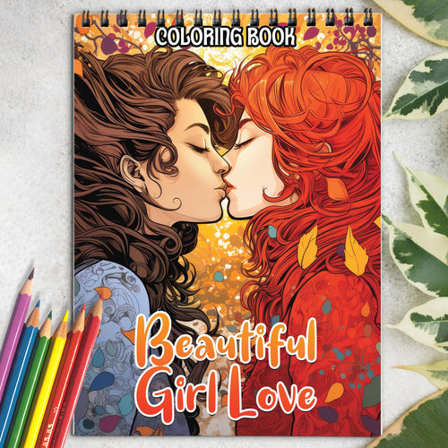 Beautiful Girl Love Spiral Bound Coloring Book:  30 Captivating Coloring Scenes of Beautiful Couples